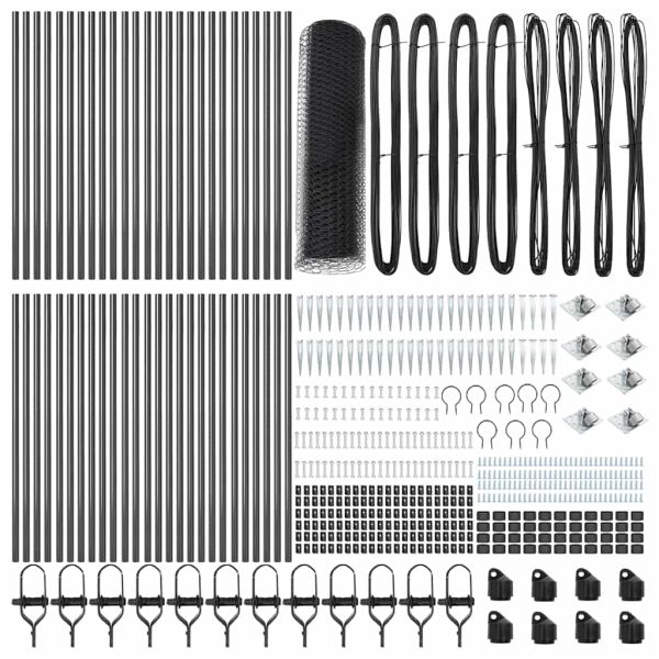 Стълб за ограда. Сив 100 х 0,5 м Стомана и PVC