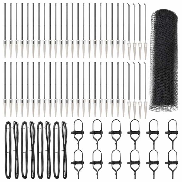 Стълб за ограда. Сив 100 х 0,5 м Стомана и PVC