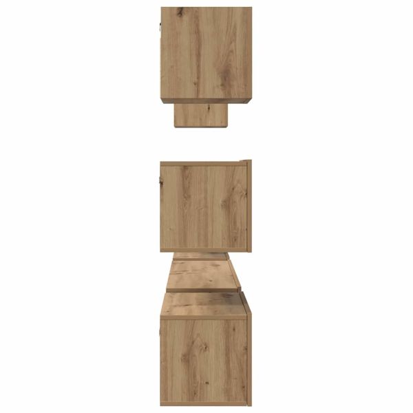 Комплект ТВ шкаф Монтиране на стена 8 pcs Дъб Инженерно дърво