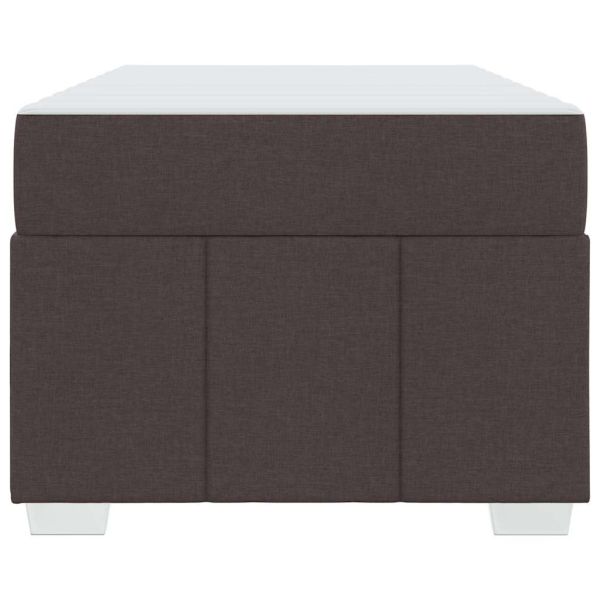 Рамка за легло с матрак Тъмен кафяв 100 x 200 cm текстил