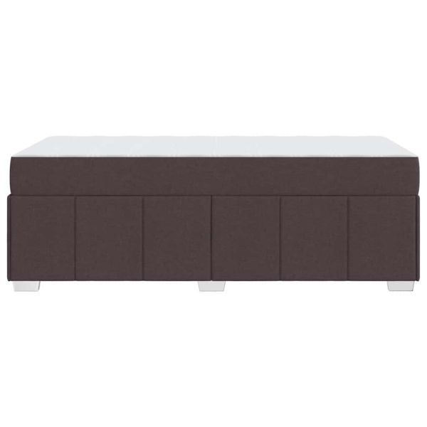 Рамка за легло с матрак Тъмен кафяв 100 x 200 cm текстил