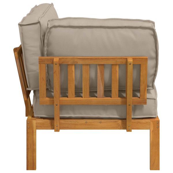 Комплект дивани Таупе 133 x 92 x 69 см Солидно акациево дърво