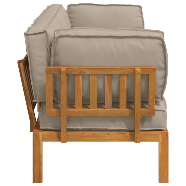 Комплект дивани Едноцветен 2 pcs Таупе Солидно акациево дърво