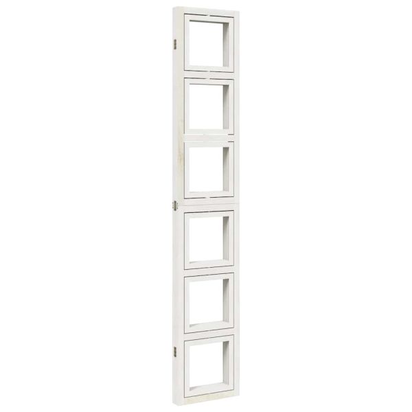 Разделител за стая, 4 панела, бял, дърво пауловния масив