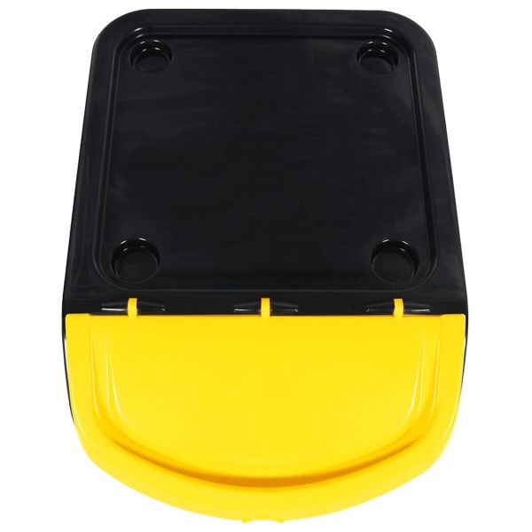 Стифиращи кошчета за отпадъци с капаци 3 бр черно PP 78 л