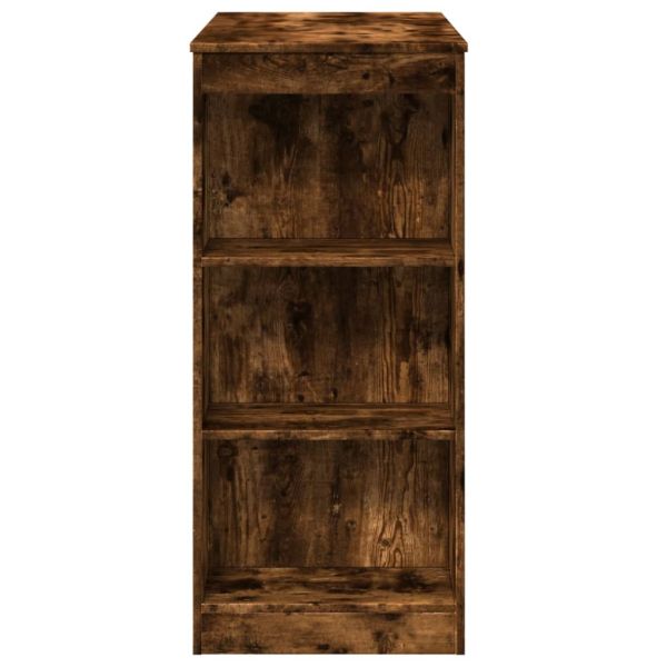 Бар маса с рафтове опушен дъб 95x47x103,5 см инженерно дърво