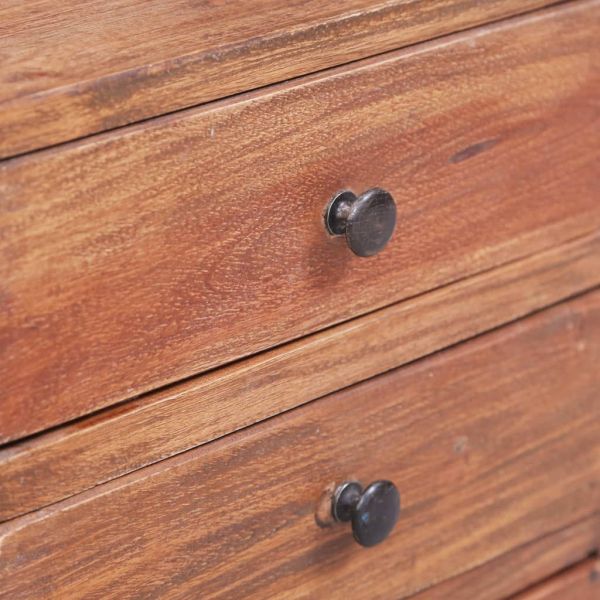 Нощно шкафче с 3 чекмеджета 35x25x35 см махагоново дърво масив