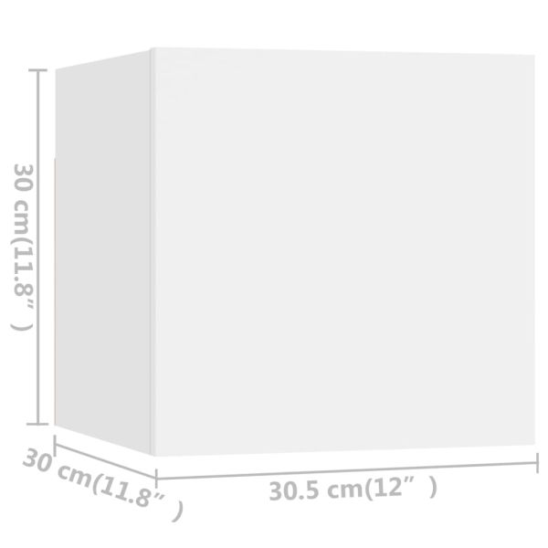 Комплект ТВ шкафове от 10 части, бял, инженерно дърво