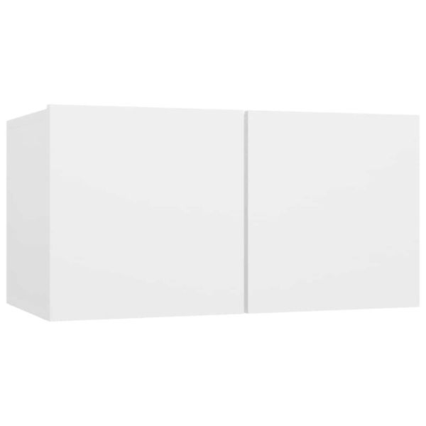 Комплект ТВ шкафове от 10 части, бял, инженерно дърво