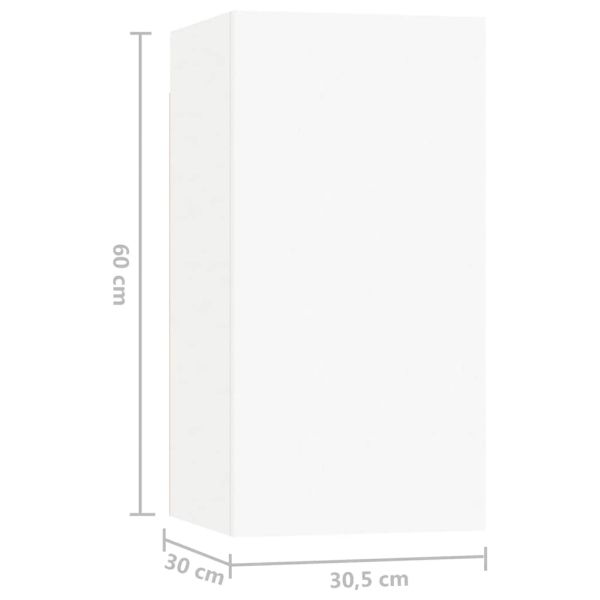 Комплект ТВ шкафове от 10 части, бял, инженерно дърво
