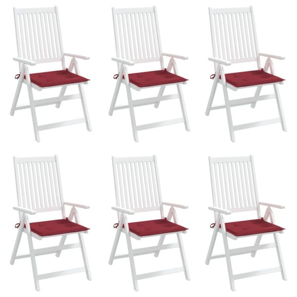 Възглавници за стол 6 бр виненочервени 50x50x4 см Оксфорд плат