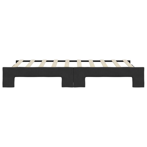 Канапе с изтеглящо разтегателно легло черно 90x190 см плат