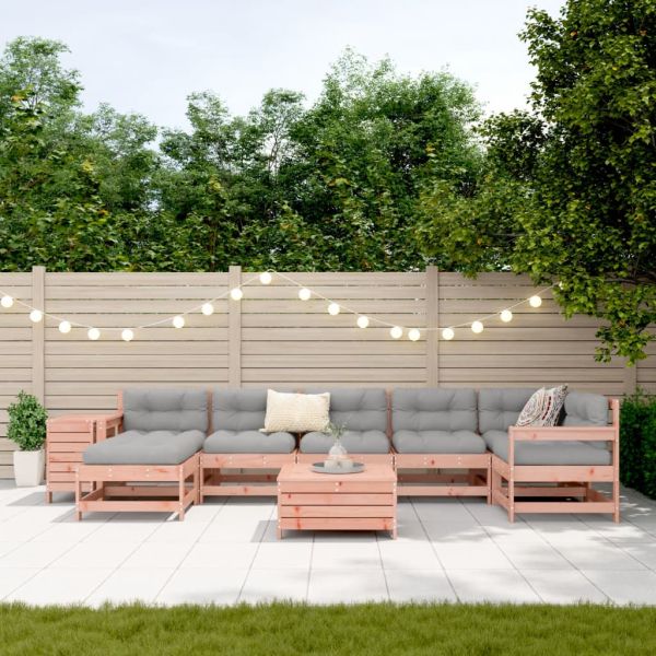 Градински комплект диван от 9 части, дугласка ела масив