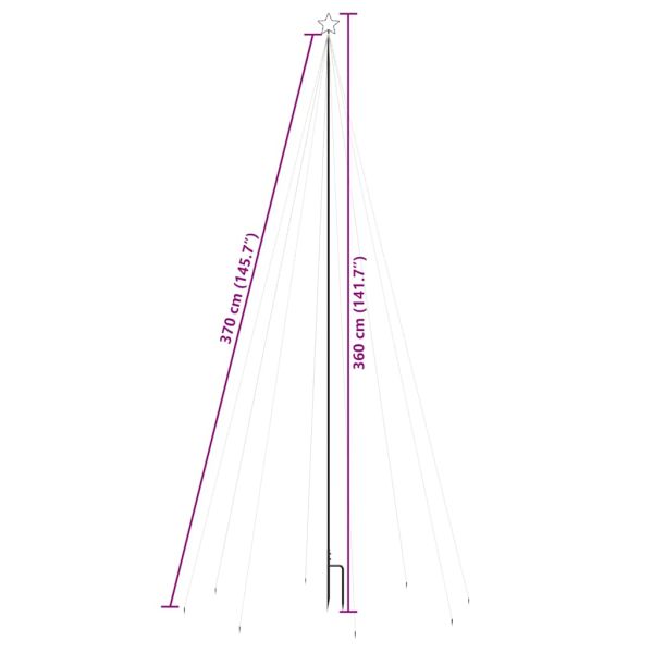 Светеща коледна елха, за закрито/открито, 576 LED, синя, 3,6 м