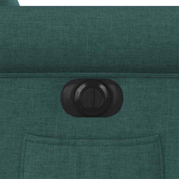 Електрически реклайнер стол, тъмнозелен, текстил