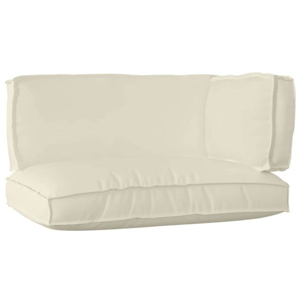 Комплект възглавници за палет 3 pcs Крем Оксфордска тъкан