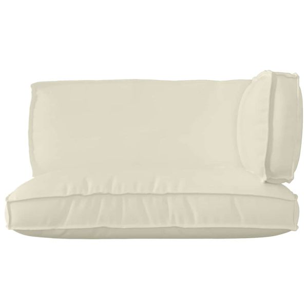 Комплект възглавници за палет 3 pcs Крем Оксфордска тъкан