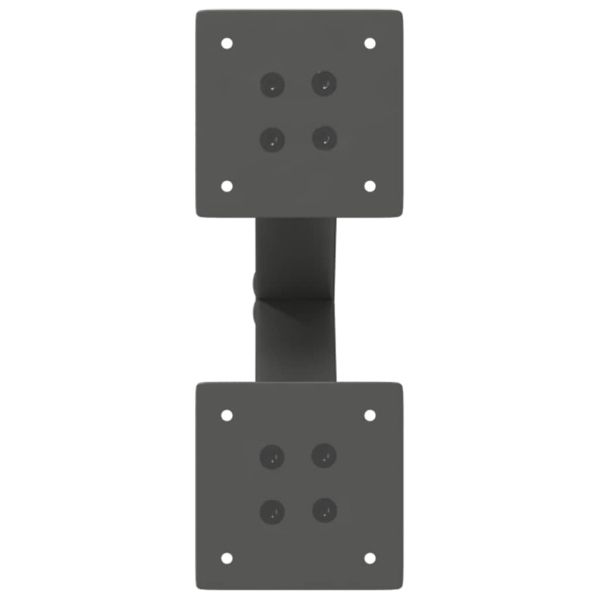 Крака за масичка за кафе, X-образни, 2 бр., антрацит, 38 x (42-43) см, стомана