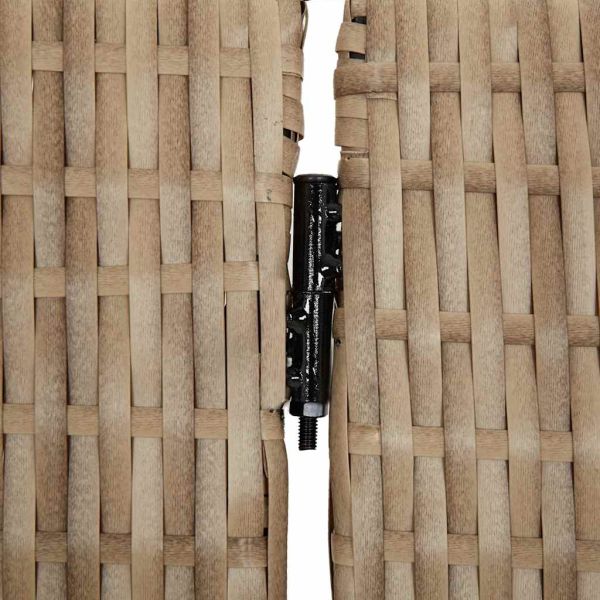 Параван за стая, 5 панела, бежов, полиратан