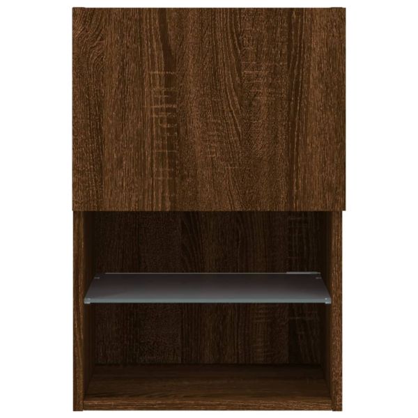 ТВ шкаф с LED осветление, кафяв дъб, 40,5x30x60 см