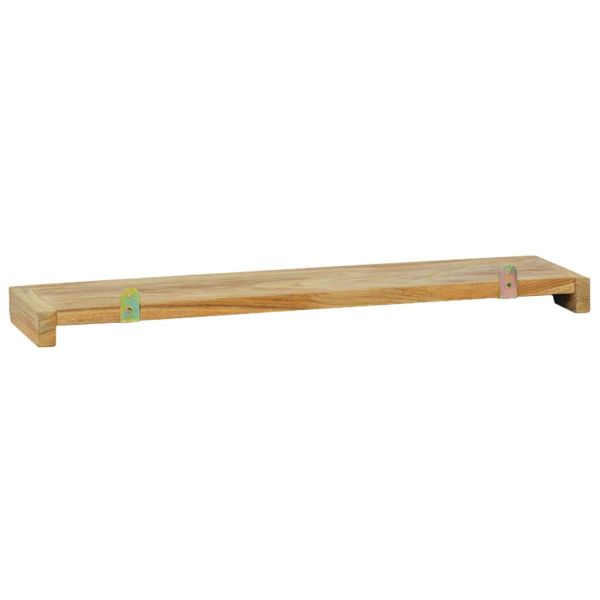 Стенни рафтове 2 бр 60x15x4 см тиково дърво масив