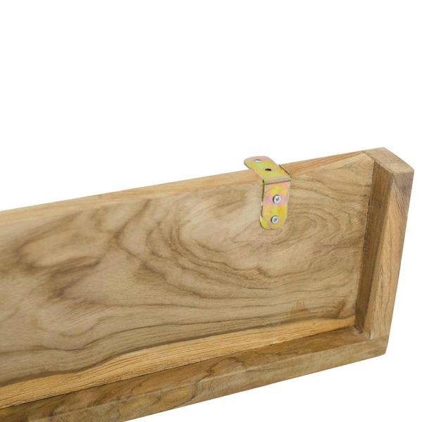 Стенни рафтове 2 бр 60x15x4 см тиково дърво масив