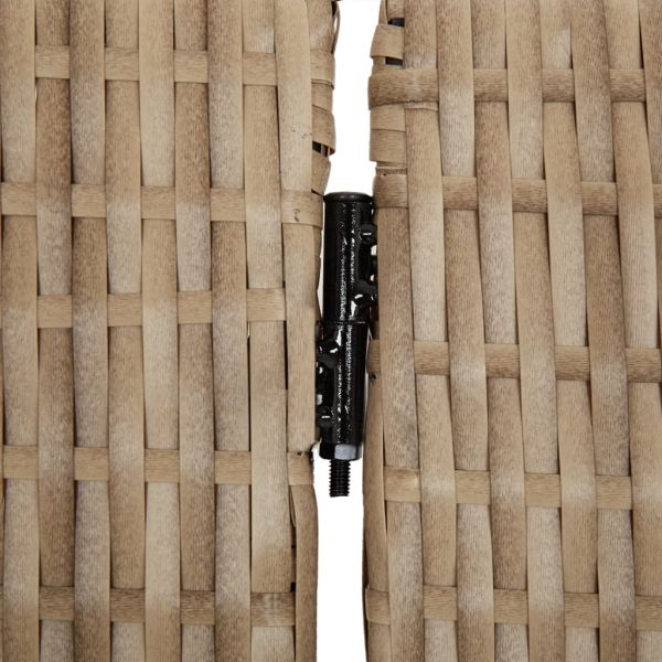 Параван за стая, 4 панела, бежов, полиратан