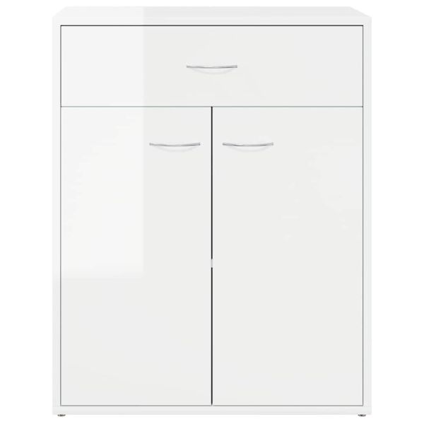 Бюфет, бял гланц, 60x30x75 см, инженерно дърво