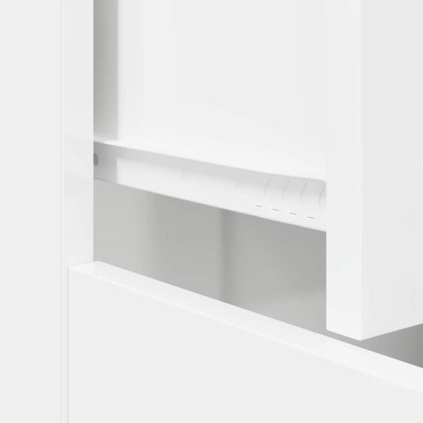 Бюфет, бял гланц, 60x30x75 см, инженерно дърво