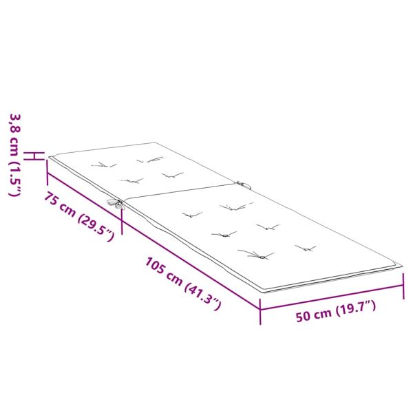 Възглавница за стол шезлонг меланж зелена (75+105) x 50 x 4 см плат