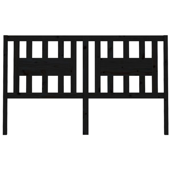 Табла за спалня, черна, 166x4x100 см, бор масив