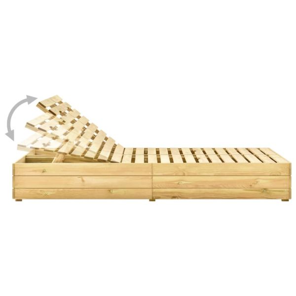 Двоен шезлонг с шалтета таупе, импрегнирано борово дърво