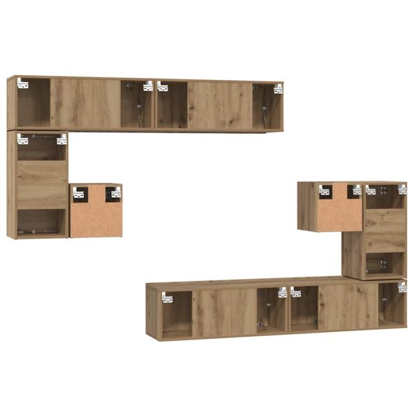 ТВ Единици Монтиране на стена 4 pcs Дъб Инженерно дърво