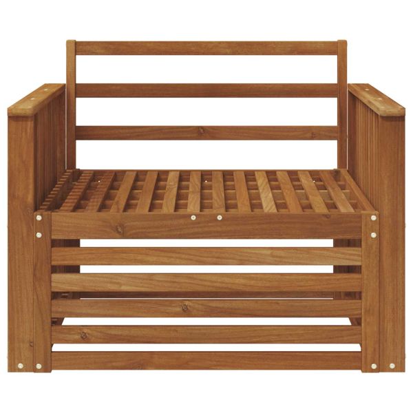 2 Брой Диван с подлакътници Солидно акациево дърво Естествен