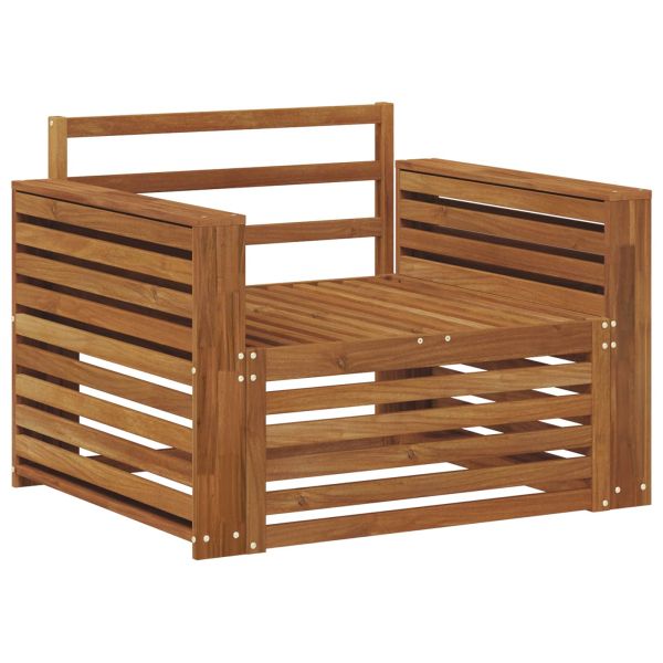 2 Брой Диван с подлакътници Солидно акациево дърво Естествен