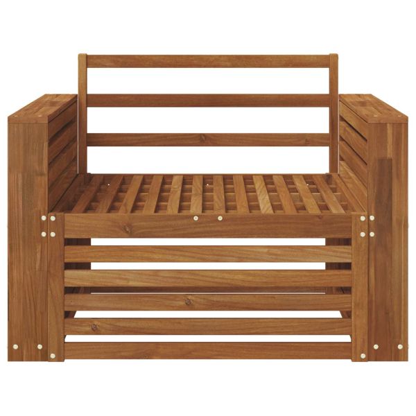 2 Брой Диван с подлакътници Солидно акациево дърво Естествен