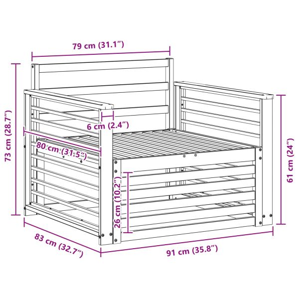 2 Брой Диван с подлакътници Солидно акациево дърво Естествен