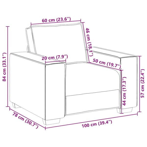 Диван-фотьойл, кафяв, 100x78x84 см, плат