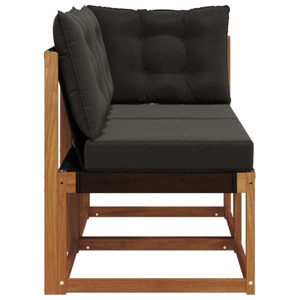 Външен среден и ъглов диван с възглавница 2 Брой Естествен