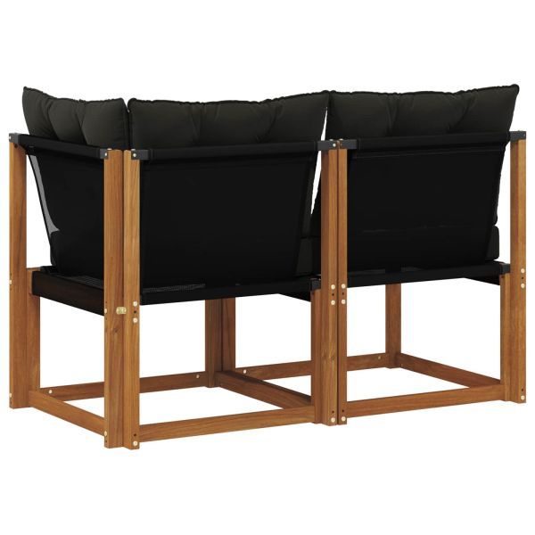 Външен среден и ъглов диван с възглавница 2 Брой Естествен