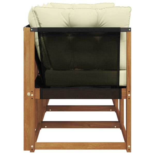 Външен среден и ъглов диван с възглавница 3 Брой Естествен