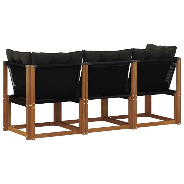 Външен среден и ъглов диван с възглавница 3 Брой Естествен