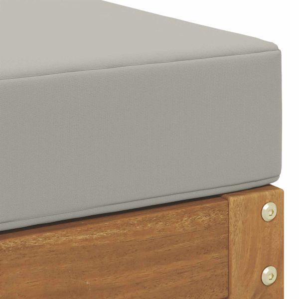 Външна табуретка с възглавница Естествен 79 x 43 x 37 см