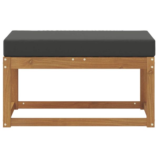 Външна табуретка с възглавница Естествен 79 x 43 x 37 см