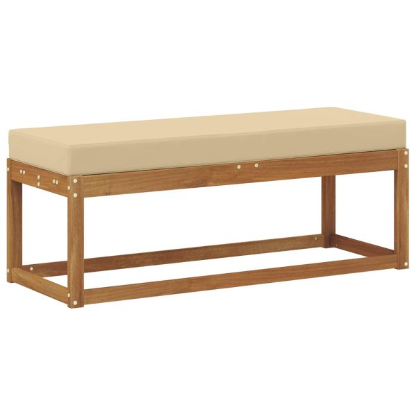 Външен стол-пейка с възглавница Естествен 115 x 43 x 37 см