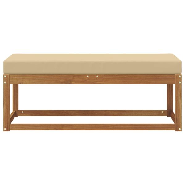 Външен стол-пейка с възглавница Естествен 115 x 43 x 37 см