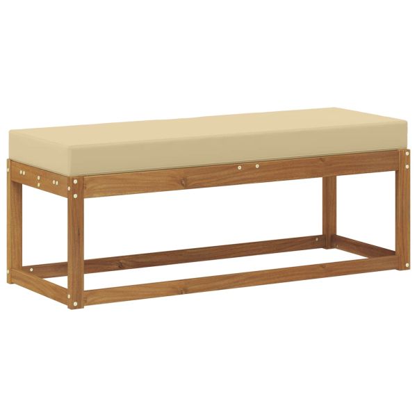 Външен стол-пейка с възглавница Естествен 115 x 43 x 37 см