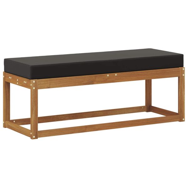 Външен стол с пейка с възглавница Естествен 115 x 43 x 37 см