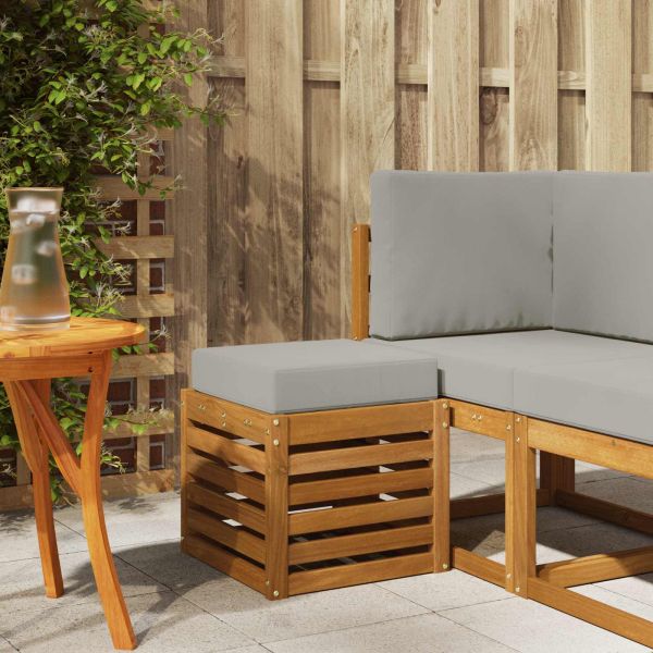 Външна табуретка с възглавница Естествен 43 x 43 x 37 см