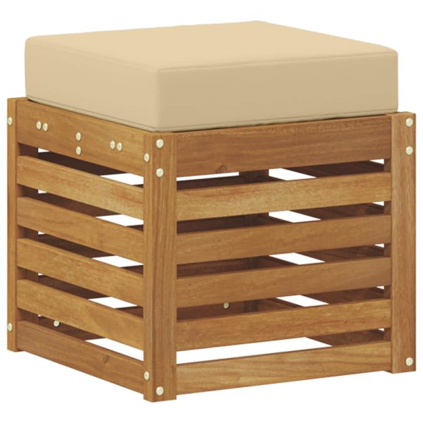 Външна табуретка с възглавница Естествен 43 x 43 x 37 см